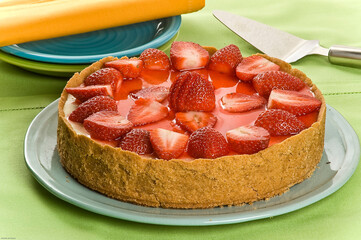 torta de queijo e morango 