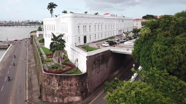 S&atilde;o Luis do Maranh&atilde;o historical old town. Aerial view of portuguese imperial style city in Brazil
