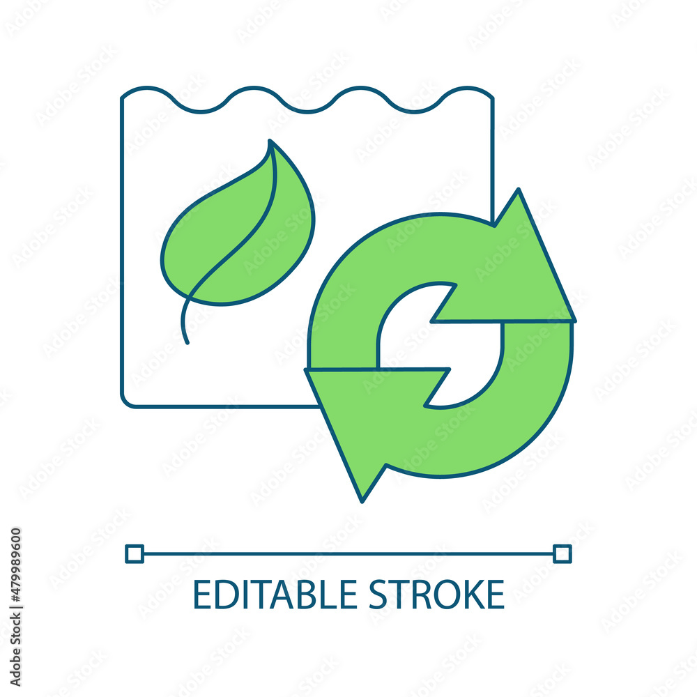 Poster waste recycling rgb color icon. reprocess material. zero waste. reduce waste consumption. prevent po