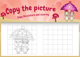 copy the picture kids game and coloring page with a cute rhinos using valentine costume