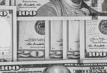 Background image of 2022 from the American currency. Financial success in 2022