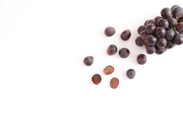 Red grapes isolated in white background
