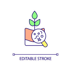 Finding protozoa in agricultural soil RGB color icon. Plant growth research. Regulating bacteria populations. Isolated vector illustration. Simple filled line drawing. Editable stroke. Arial font used