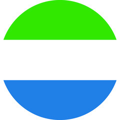 Circular national flag of Sierra Leone
