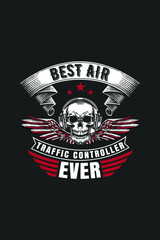 Air traffic Controller T-shirts Design Vector