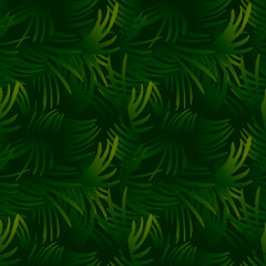 Seamless pattern tropic palm leaves repeating background for design.