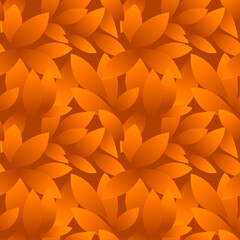 Seamless pattern orange dry leaves repeating wallpaper for design.