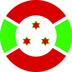Circular national flag of Burundi