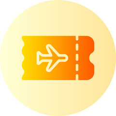 airplane ticket gradient icon