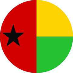 Fototapeta premium Circular national flag of Guinea Bissau