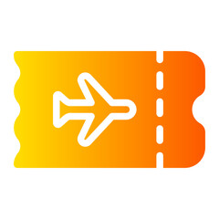 airplane ticket gradient icon