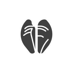 Middle chicken wings vector icon