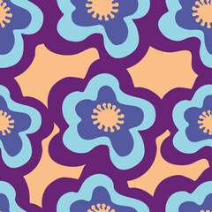 Seamless pattern with simple flower motif