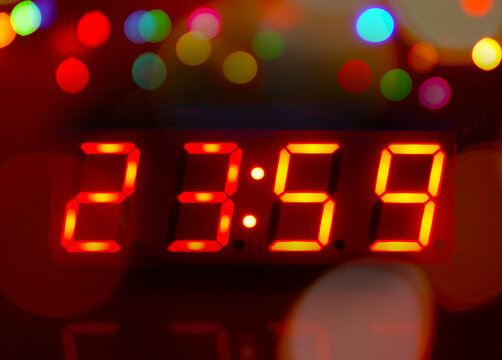 Digital clock and bokeh