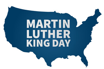 Martin Luther King Day. MLK holiday banner design. USA country shape. Vector illustration