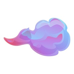 Gun flash fire icon cartoon vector. Shot effect. Smoke bullet