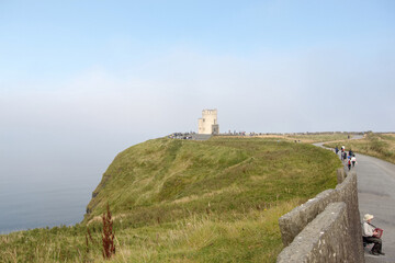 View with the O'Brien's Tower near the Cliffs of Moher, Ireland