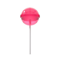 3D rendering pink circle candy lolipop and white stick