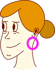 Woman Wearing Earrings Looking Side