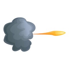 Gun flash smoke icon cartoon vector. Shot effect. Fire weapon