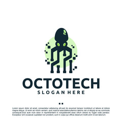 octopus,technology , software ,logo design template