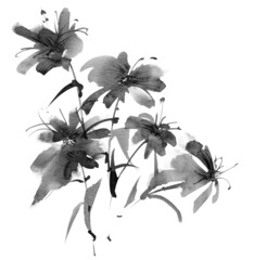 Floral ink painting © ola_tarakanova