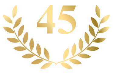 Gold laurel wreath 45 vector isolated on a white background	
