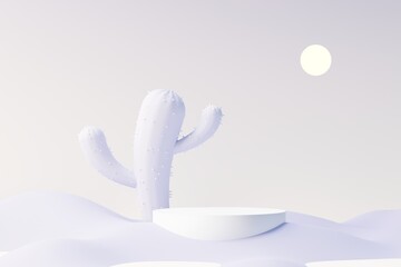 3d render of Beauty podium with Very Peri color of the year 2022 design for product presentation and advertising. Minimal pastel sky and Dreamy land scene. Romance concept.