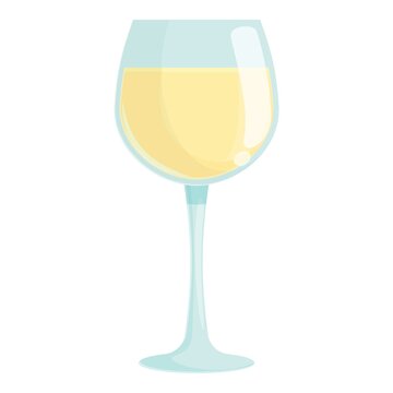 White wine glass icon cartoon vector. Alcohol sommelier. Woman drink