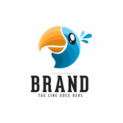 modern bird logo design, blue bird,parrot logo, vector ,icon, mascot, template
