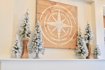 Christmas Tree Interior Decor Mantel and Shelves