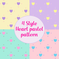 Heart pattern with 4 pastel background style 