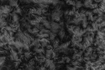 Black wool texture fur background dark soft material abstract surface pattern natural