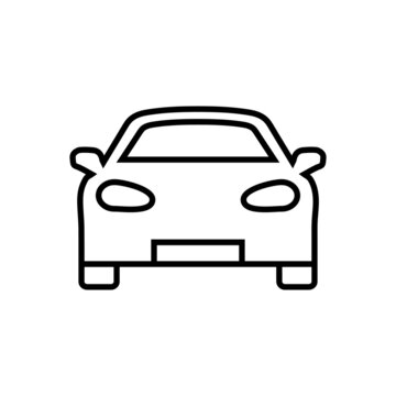 Car line icon, vector outline logo isolated on white background