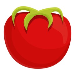 Red tomato icon cartoon vector. Food organic. Vegetable plant