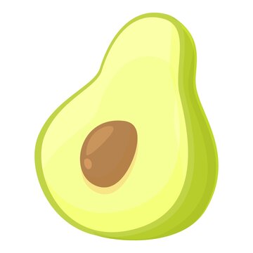 green avocado half with seed clip art preview