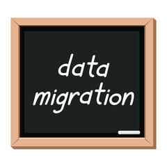Obraz premium data migration on blackboard, vector illustration 