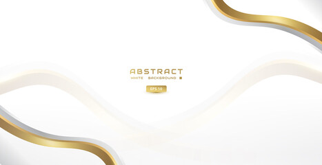 Luxury white and gold background with wavy shape, for banners, certificates, presentations, invitations, brochures