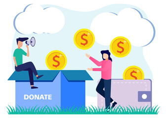 Fototapeta na wymiar Illustration vector graphic cartoon character of donation