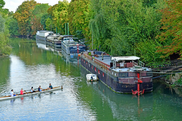 Poissy; France - september 18 2021 : de Migneaux island