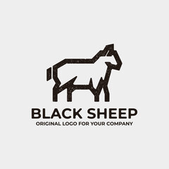 black shape logo design template for your company