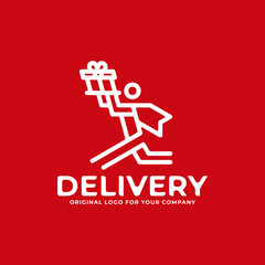 Unique delivery logo design template.