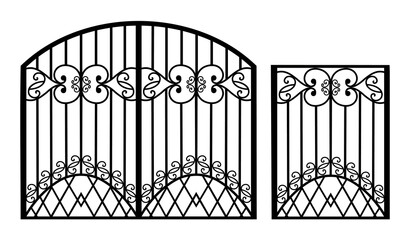 silhouette of a wrought iron gate vector