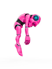 cyber monkey is being abducted side view