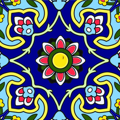 Colorful oriental tile vector texture. Easy to edit and change a few global colors by swatch window.