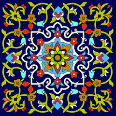 Colorful oriental tile vector texture. Easy to edit and change a few global colors by swatch window.