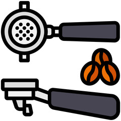 Portafilter filled line color icon