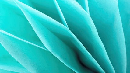 Abstract geometric background macro photography. Turquoise paper abstract background for screensavers on the phone.