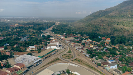 Fototapeta na wymiar Aerial View by Drone Pakse