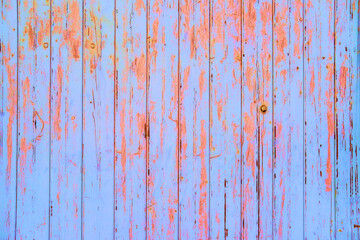 close-up of brown planks of construction with old paint, natural wood texture, narrow boards, horizontal, wallpaper, building material, background for designer with copy space